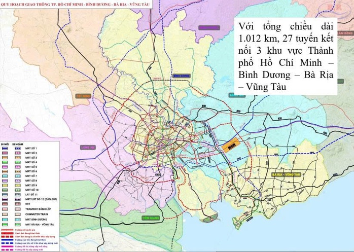  MAUR thông tin 27 tuyến metro dài hơn 1.000 km ở TP HCM